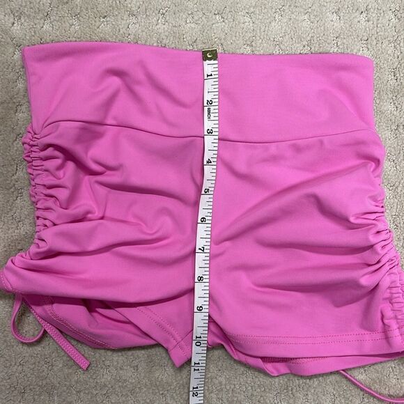 Women's Pink Booty Shorts With Drawstring and Cinched Side, Size Small - Picture 4 of 6
